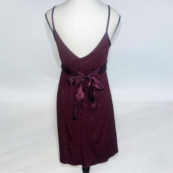 Vintage A. Byer Burgundy Shimmer Cocktail Dress Size Medium - Picture 3 of 8